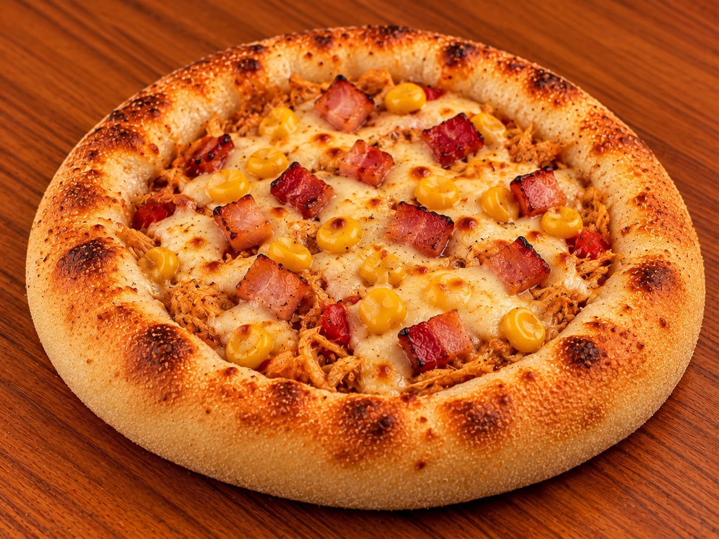 ESFIHA DE FRANGO COM MUSSARELA MILHO E BACON