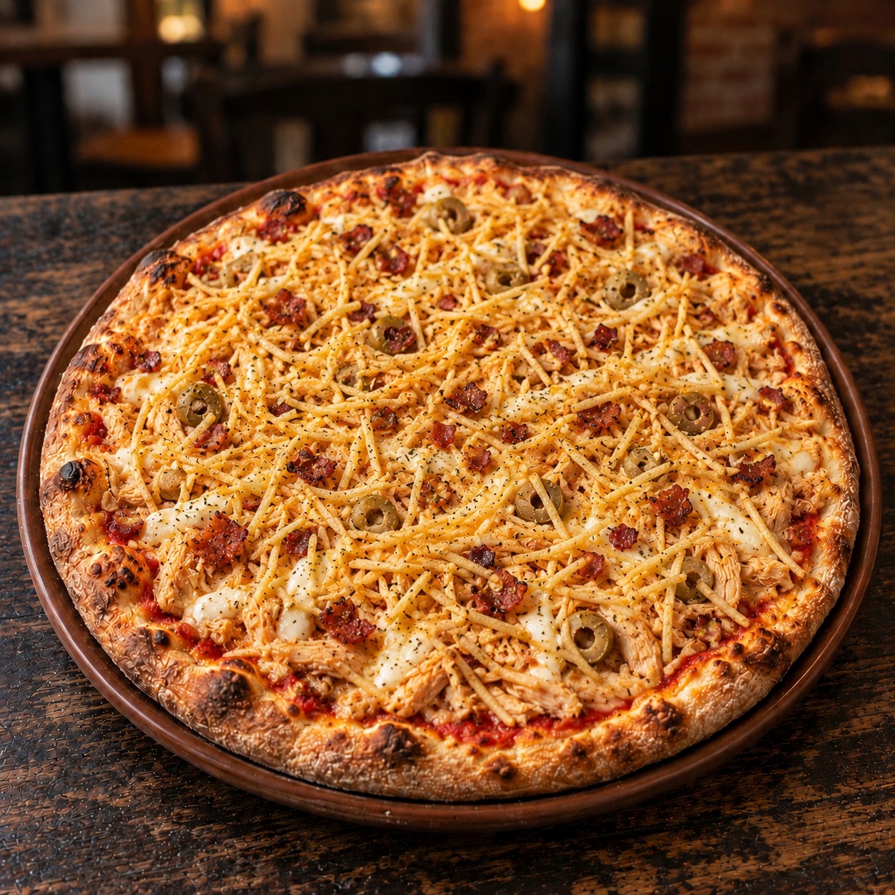 PIZZA DE FRANGO CROCANTE