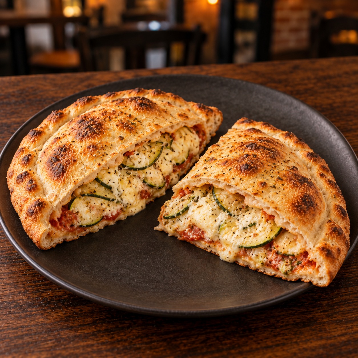 CALZONE DE ABOBRINHA COM 2 QUEIJOS